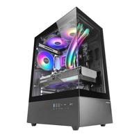 MARS GAMING MC-XO, Gaming Behuizing ATX, Dubbel Ramloss Gehard Glas op 90°, 12cm FRGB Ventilator, SIDECOOL Koelsysteem, Mid-Tower PC met Dubbele Kamerstructuur, Ruime Interne Capaciteit, Zwart