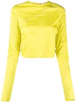 GANNI blouse à col rond - Jaune