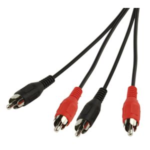 Valueline CABLE-452 audio kabel 1,5 m 2 x RCA Zwart, Rood