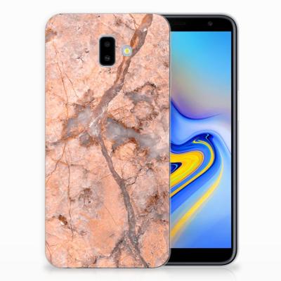 Samsung Galaxy J6 Plus (2018) TPU Siliconen Hoesje Marmer Oranje Samsung Galaxy J6 Plus (2018) TPU Siliconen Hoesje Marmer Oranje