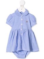 Ralph Lauren Kids robe à logo brodé - Bleu