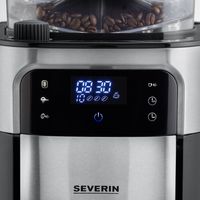 Severin KA 4813 Koffiezetapparaat Zwart, RVS (geborsteld) Capaciteit koppen: 10 Display, Glazen kan, Met koffiemolen, Timerfunctie, Warmhoudfunctie, Met - thumbnail