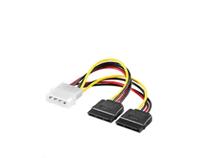 MicroConnect SATA Power 4pin-2x15pin 0,2m