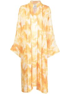 Bambah ensemble robe-caftan Gardenia à imprimé tie dye - Jaune