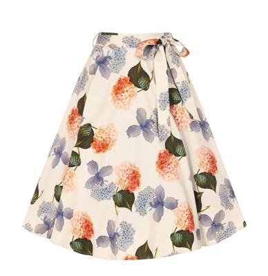 Heart & Roses Floral Swing Skirt Cream-XS Heart & Roses Floral Swing Skirt Cream-XS