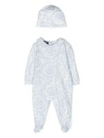 Versace Kids pyjama en coton stretch à logo Barocco imprimé - Bleu