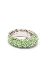 Amina Muaddi bague sertie de cristaux - Vert - thumbnail