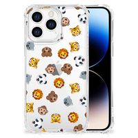 Doorzichtige Silicone Hoesje voor iPhone 14 Pro Dieren Emojis - thumbnail