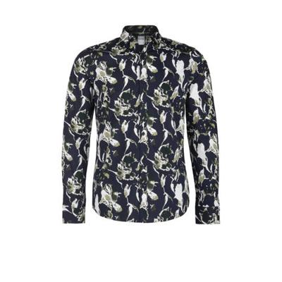 Refill by Shoeby overhemd Dirk met all over print groen Refill by Shoeby overhemd Dirk met all over print groen