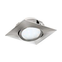 Eglo Led plafondspot Pineda Square 6w - 3000K - 8,4cm nikkel 95843