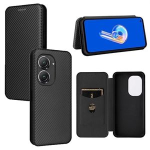 Asus Zenfone 9 Flip Case - Koolstofvezel - Zwart