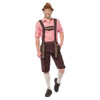 Oktoberfest overknee lederhose donker bruin voor heren 54 (XL)  -