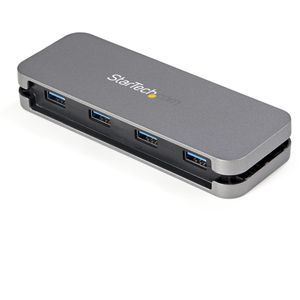 StarTech.com HB30CM4AB interface hub USB 3.2 Gen 1 (3.1 Gen 1) Type-C 5000 Mbit/s Zwart, Grijs