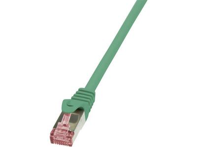 LogiLink CQ2015S RJ45 Netwerkkabel, patchkabel CAT 6 S/FTP 0.25 m Groen Vlambestendig, Snagless 1 stuk(s)