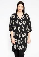 Yoek Wijde jurk MIKA | Zwart | Maat 46/48