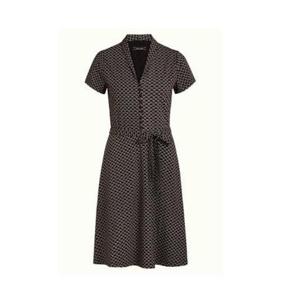 King Louie A-lijn jurk Fresno met all over print en ceintuur zwart