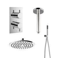 Crosswater MPRO Regendoucheset inbouw - 20cm hoofddouche - plafondarm - staafhanddouche - chroom sw24482/SW451361/sw31358/sw385370/sw385437/ - thumbnail