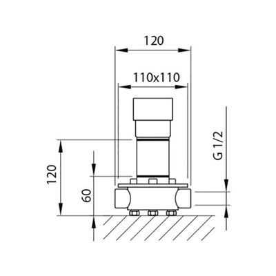 LAUFEN Kartell inbouwdeel v. vrijstaande badkraan chroom LAUFEN Kartell inbouwdeel v. vrijstaande badkraan chroom