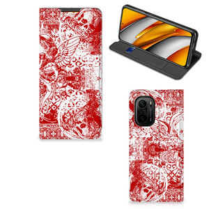 Mobiel BookCase Xiaomi Mi 11i | Poco F3 Angel Skull Rood