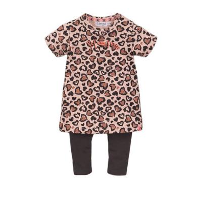 Dirkje baby jurk + legging met all over print oudroze/antraciet Dirkje baby jurk + legging met all over print oudroze/antraciet
