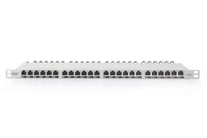 Digitus DN-91624S-SL-EA-G 24 poorten Netwerkpatchpaneel 483 mm (19) CAT 6A, CAT 6a (losse kabel CAT 7) 0.5 HE Ingericht