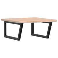 vidaXL Badkamer wandschap staal en massief eikenhout