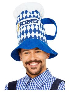 Bierhoed Oktoberfest Blauw Wit