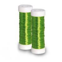 Sieraden maken draad - 2x - groen - 0.3 mm dik - 50 meter snoer - haakdraad