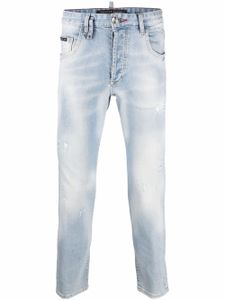 Philipp Plein jean skinny à effet délavé - Bleu