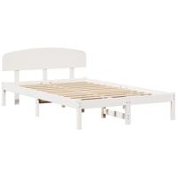 vidaXL Bedframe met Hoofdbord Wit 120x190 cm Massief Grenenhout
