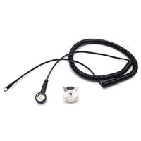 QUADRIOS GmbH ESD spiraal kabel verbindingsklem voor matten met 10 mm drukknop op 4 mm ringkabelschoen spiraalkabel 3 m (norm EN 61340-5-1) professionele antistatische accessoires