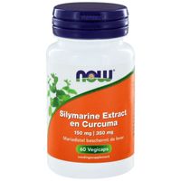 NOW Silymarine extract 150 mg en curcuma 350 mg (60 vcaps) - thumbnail