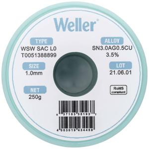 Weller WSW SAC L0 Soldeertin, loodvrij Spoel Sn3,0Ag0,5Cu 250 g 1 mm