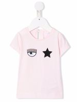 Chiara Ferragni Kids t-shirt à imprimé Winking Eye - Rose - thumbnail