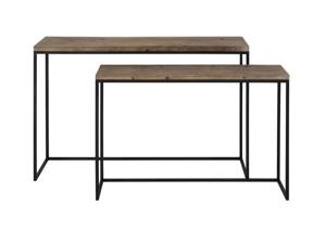 Light & Living Sidetable Camasca set van 2 stuks, metaal zwart+hout