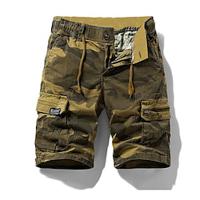 Voor heren Cargoshorts Wandelshorts Trekkoord Zak met rits Meerdere zakken Camouflage Kleur Brief Ademend Vochtregelerend Knielengte Casual Uitgaan Casual Post Slank Leger groen Khaki Micro-elastisch Lightinthebox