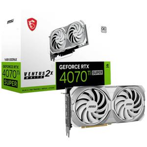 MSI Nvidia GeForce RTX 4070 Ti Super Videokaart SUPER VENTUS 2X WHITE OC 16 GB GDDR6X-RAM PCIe x16 HDMI, DisplayPort