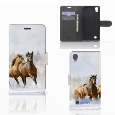 LG X Power Telefoonhoesje met Pasjes Paarden LG X Power Telefoonhoesje met Pasjes Paarden
