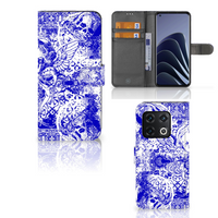 Telefoonhoesje met Naam OnePlus 10 Pro Angel Skull Blauw - thumbnail