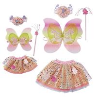 Baby Born Fantasie Outfit voor Poppen van 43 cm - Ideaal voor Kinderhandjes, Bevordert Creativiteit, Empathie & Sociale Vaardigheden, Vanaf 3 Jaar- Rok, Haarband, Vleugels & Toverstok voor Pop & Kind