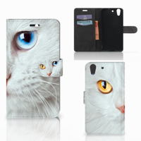 Huawei Y6 II | Honor 5A Telefoonhoesje met Pasjes Witte Kat