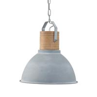 Steinhauer Landelijke hanglamp Denzel 38 38cm vintage grijs met hout 7781GR