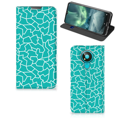 Nokia 3.4 Bookcase Cracks Blue Nokia 3.4 Bookcase Cracks Blue