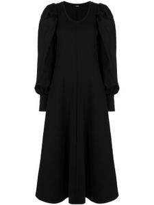 Goen.J robe évasée à manches bouffantes - Noir