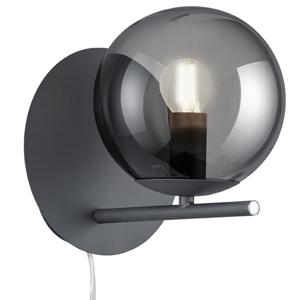 Trio Muurlamp Pure antraciet met smoke glas 202000142