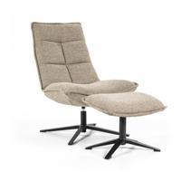 Eleonora Fauteuil Marcus met voetenbank - Beige Baquer