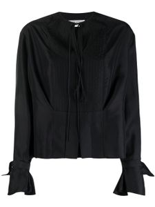 Victoria Beckham blouse en soie à manches longues - Noir