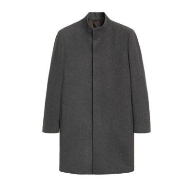 Mango Man jas met wol grijs