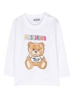 Moschino Kids sweat en coton à imprimé Leo Tedd - Blanc