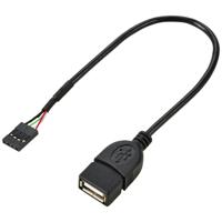 Renkforce USB-kabel USB 2.0 Shrouded header 4-polig, USB-A bus 0.20 m Zwart RF-5719746